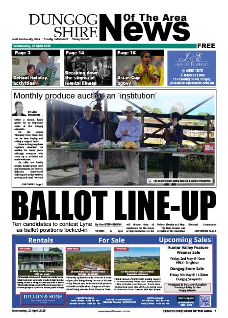 Dungog Shire News Of The Area 23 APRIL 2025