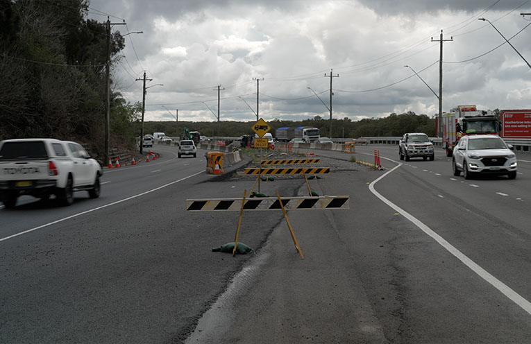 Progress on Hexham Straight as three-lane traffic opens in each direction