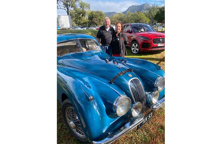Peter and Marlene Grant with the 1953 XK120 Jaguar.