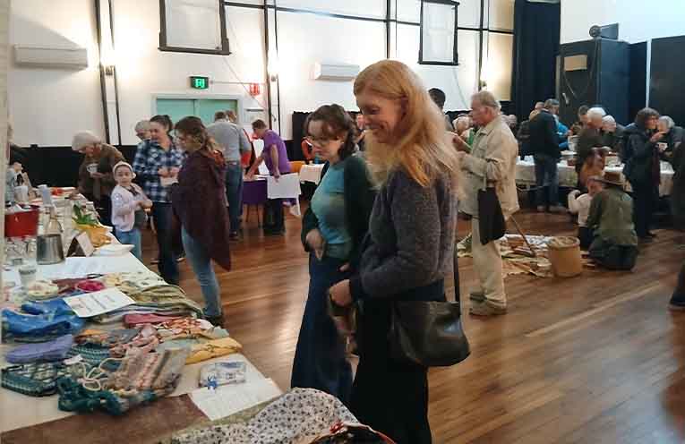 Sharon and Emily at the Boomerang Bags stall.