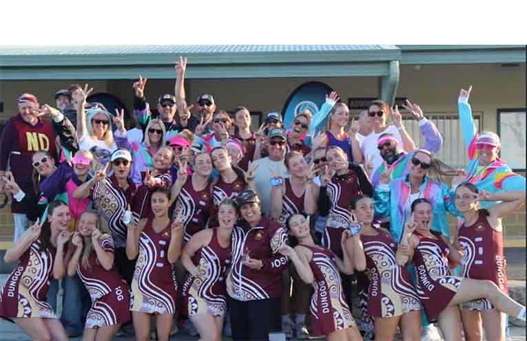 Dungog netballers at the Netball NSW Senior State Titles. Photos: Supplied.