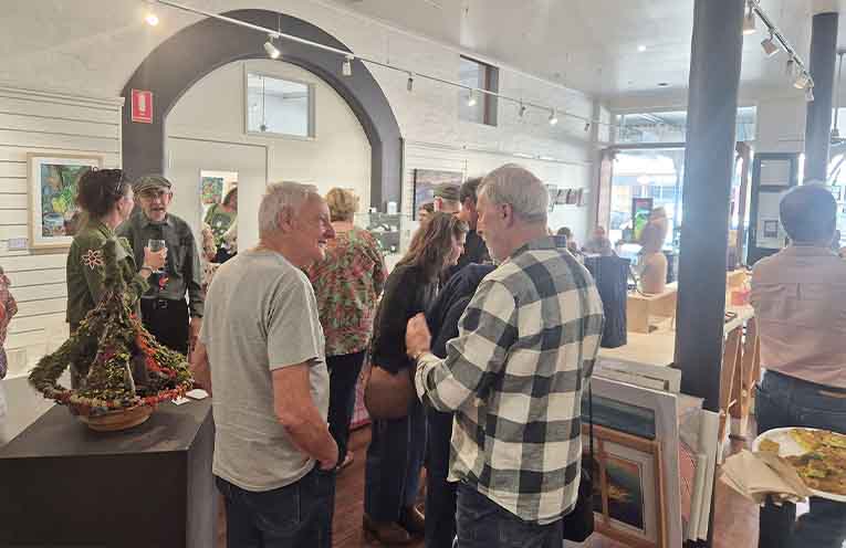 The Green Space exhibition opening numbers were boosted by a crossover from Dungog’s Tea Party. Photo: Supplied.