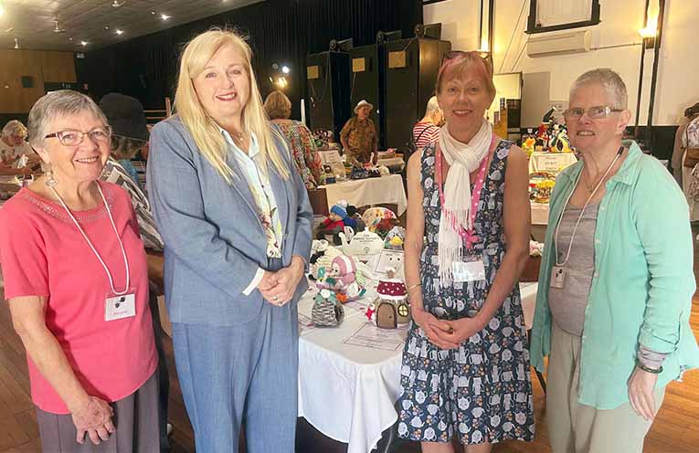 Lyne MP Alison Penfold, second from left, opened the 2026 Dungog Tea Party. She’s pictured with, from left, committee members Margaret Flannery, Erika Seck and Pauline Camborne.