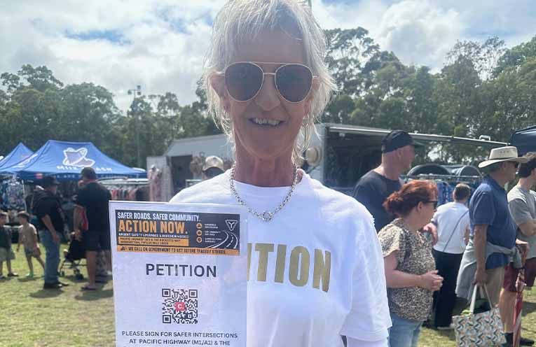 Campaigner sets 10,000-signature target for Pacific Highway safety petition