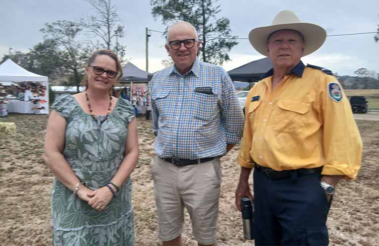 Market organiser Leanne Drew with Bob Doyle and Bob Cannon.